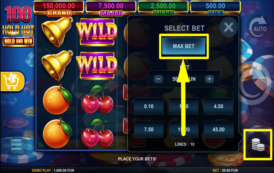 100 Hold Hot Hold and Win PROMETA LA CANTIDAD MÁXIMA.