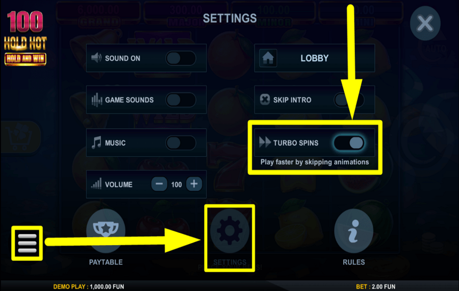 100 Hold Hot Hold and Win ACELERA EL RITMO.