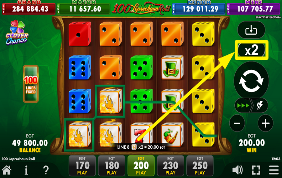 100 Leprechaun Roll Clover Chance 勝利を賭けよう!