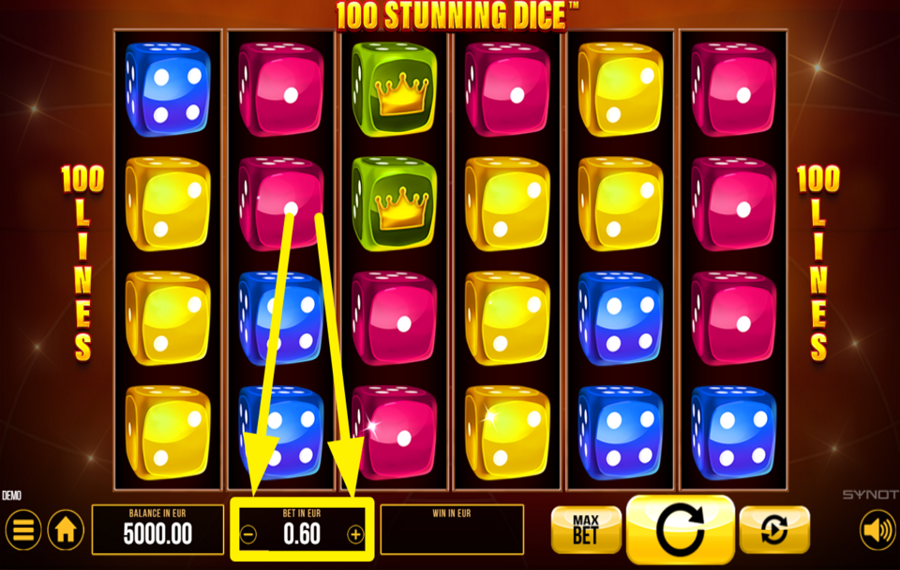 100 Stunning Dice SPECIFY YOUR WAGER.