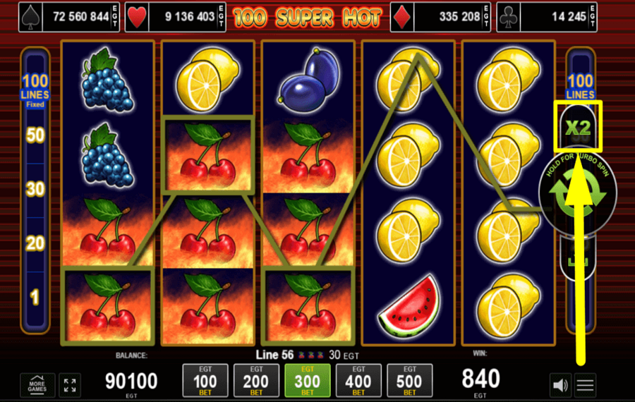 100 Super Hot GAMBLE ON WINS.
