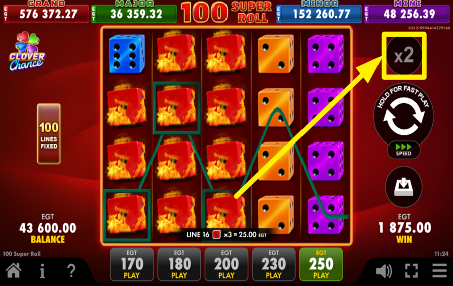 100 Super Roll Clover Chance TENTA LA FORTUNA!