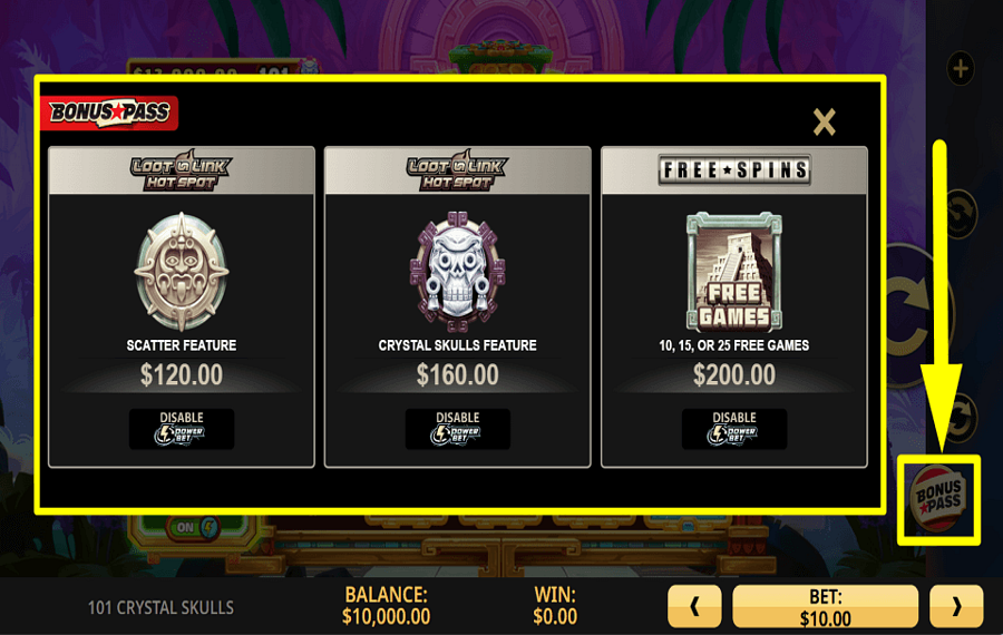 101 Crystal Skulls ACQUIRE BONUSES.