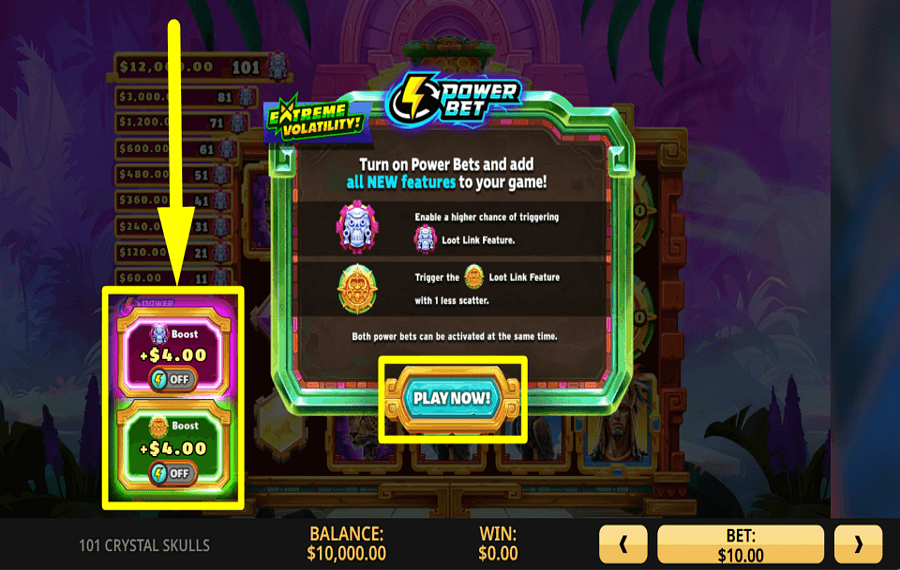 101 Crystal Skulls APPLY POWER BET.