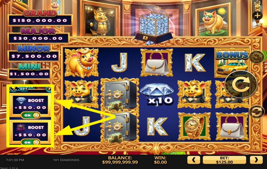 101 Diamonds ВКЛЮЧИТЕ УВЕЛИЧЕНИЕ СТАВКИ.