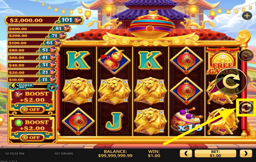 101 Drums UTILICE GIROS AUTOMATIZADOS.