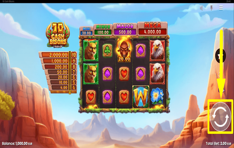 10 Cash Bisons НАЧНИТЕ ИГРАТЬ.