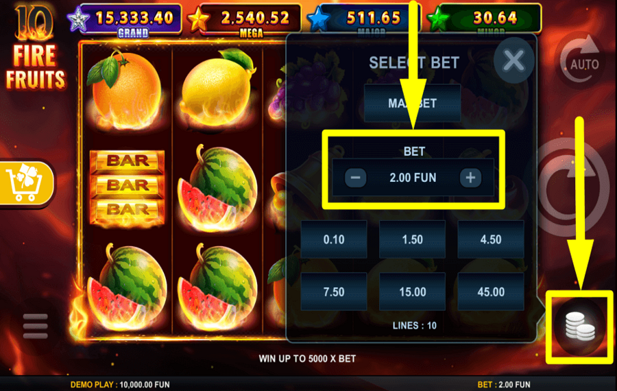 10 Fire Fruits CONTROL THE STAKE.