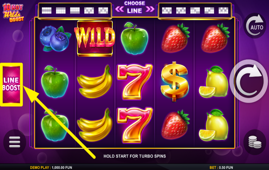 10 Hot Wilds Boost ACTIVATE THE LINE BOOST FEATURE.