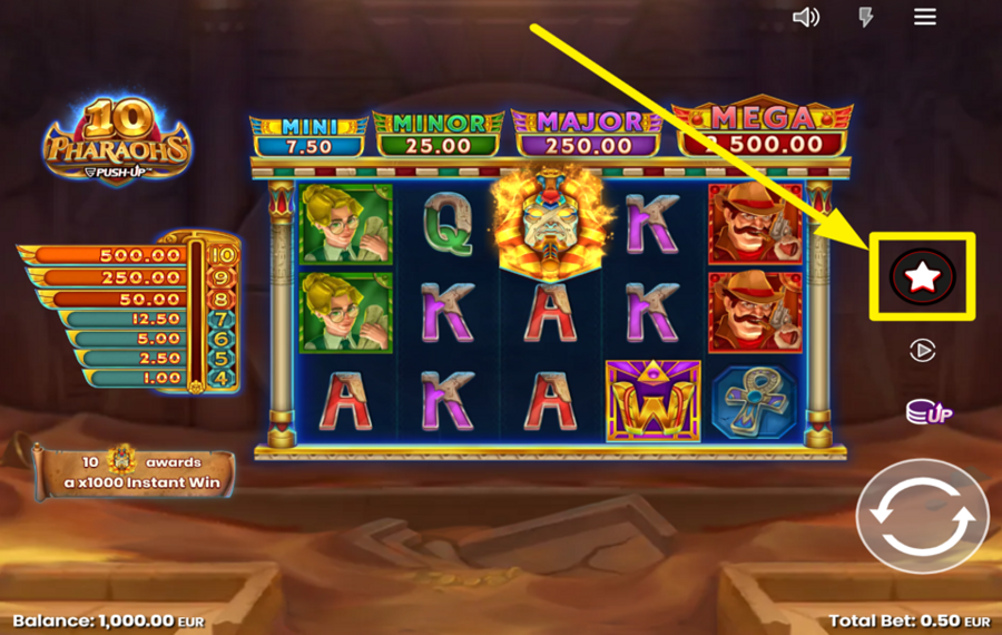 10 Pharaohs GRAB A BONUS!