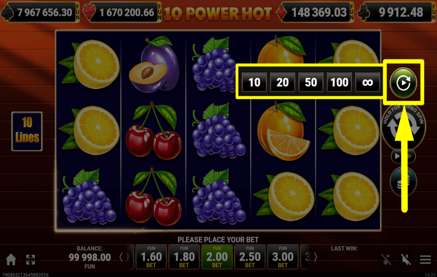 10 Power Hot AUTOMATISCH FORTSETZEN.