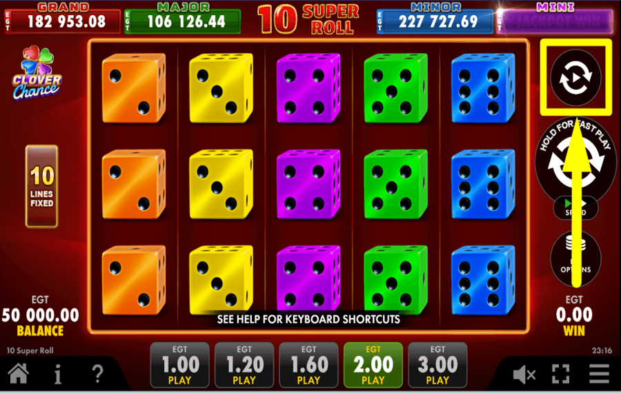 10 Super Roll Clover Chance ERWÄGEN SIE DIE AUTOPLAY-AKTIVIERUNG.