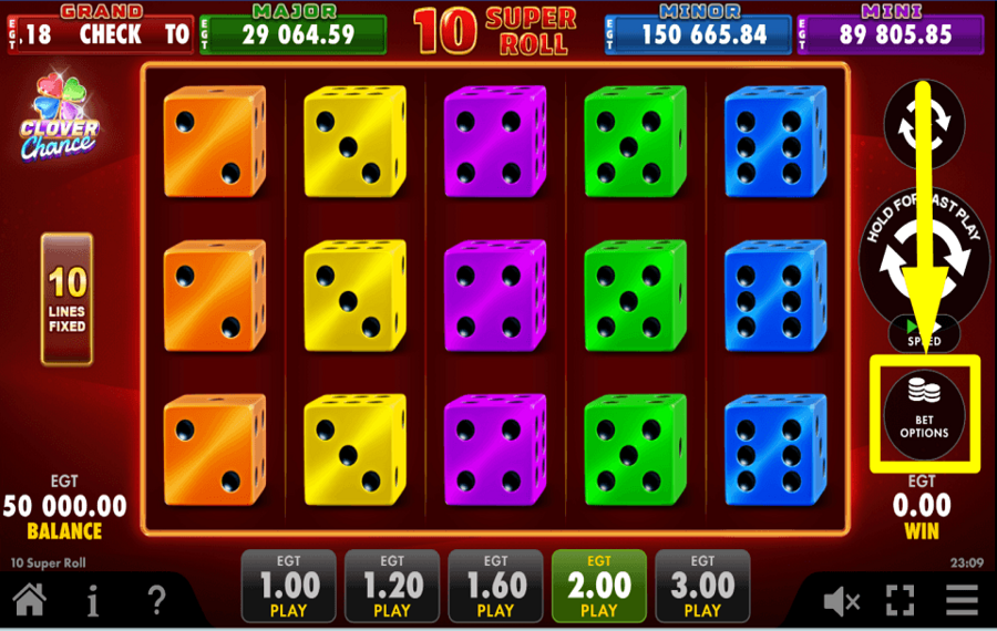 10 Super Roll Clover Chance PLATZIEREN SIE IHRE WETTE.