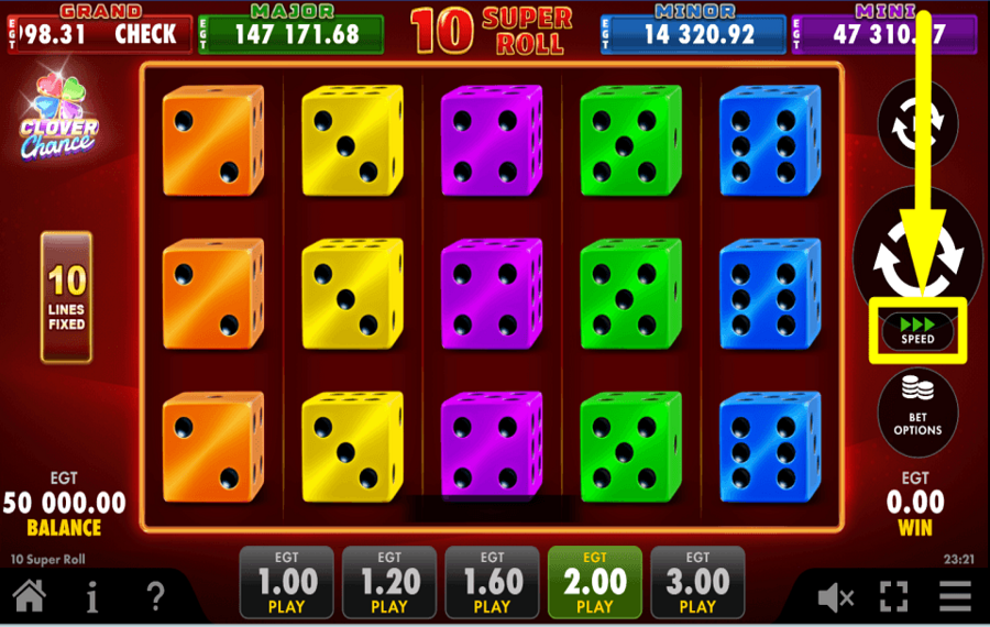10 Super Roll Clover Chance DAS TEMPO KONTROLLIEREN.