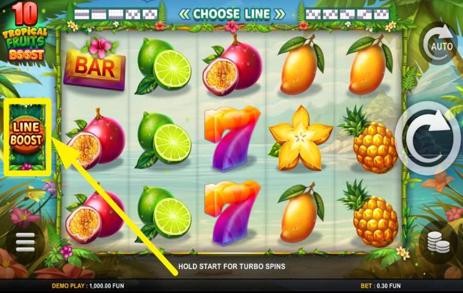 10 Tropical Fruits Boost ACTIVATE THE LINE BOOST FEATURE.