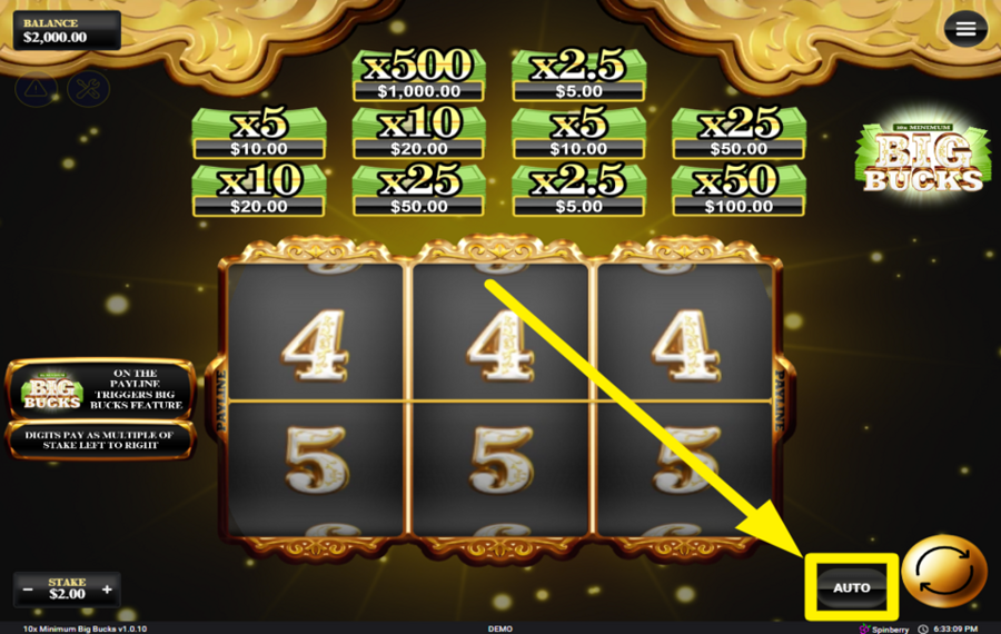 10x Minimum Big Bucks ВКЛЮЧИТЬ АВТОВОСПРОИЗВЕДЕНИЕ.