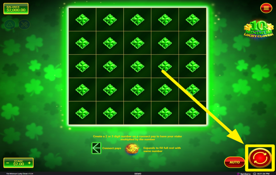 10x Minimum Lucky Clover BEGINNEN SIE MIT IHREM SPIEL!