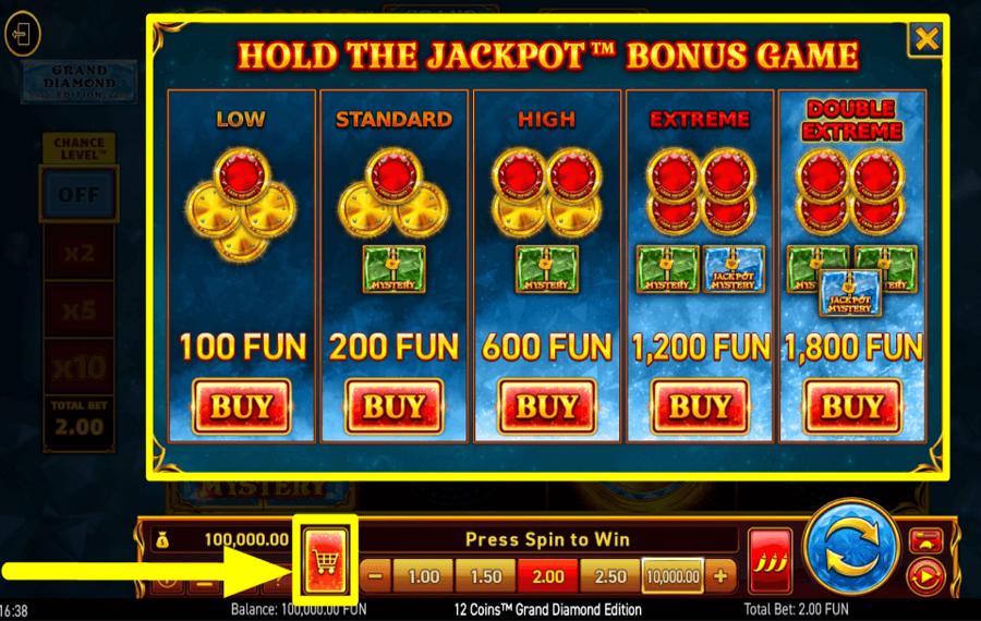 12 Coins Grand Diamond Edition ACQUIRE BONUSES.