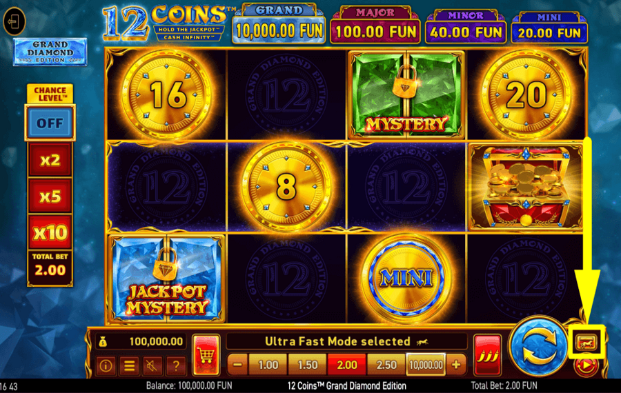 12 Coins Grand Diamond Edition ACTIVATE TURBO MODE.