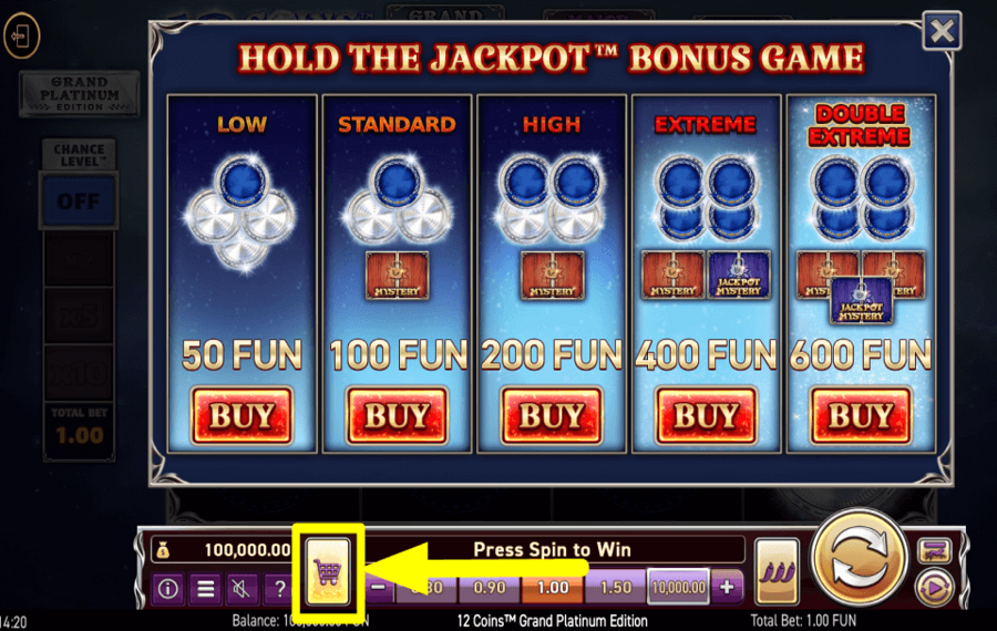 12 Coins Grand Platinum Edition ACQUISTA GIOCHI BONUS.