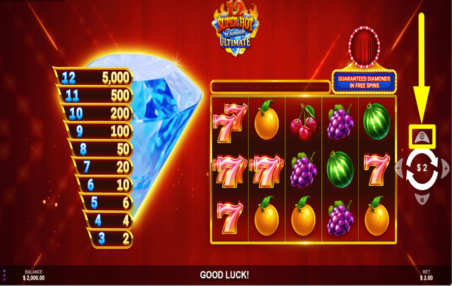 12 Super Hot Diamonds Ultimate CONTINUAR AUTOMÁTICAMENTE.