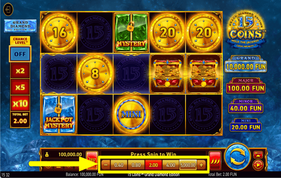 15 Coins Grand Diamond Edition НАЗНАЧИТЬ СТАВКУ.