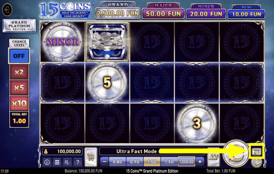 15 Coins Grand Platinum Edition ACCELERA IL RITMO.
