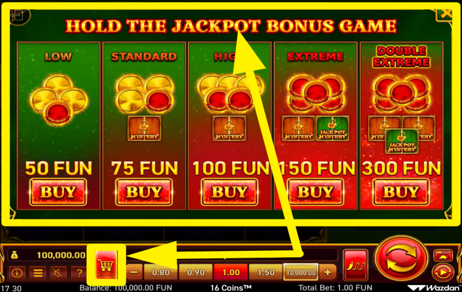 16 Coins KAUFEN SIE EIN BONUSSPIEL.