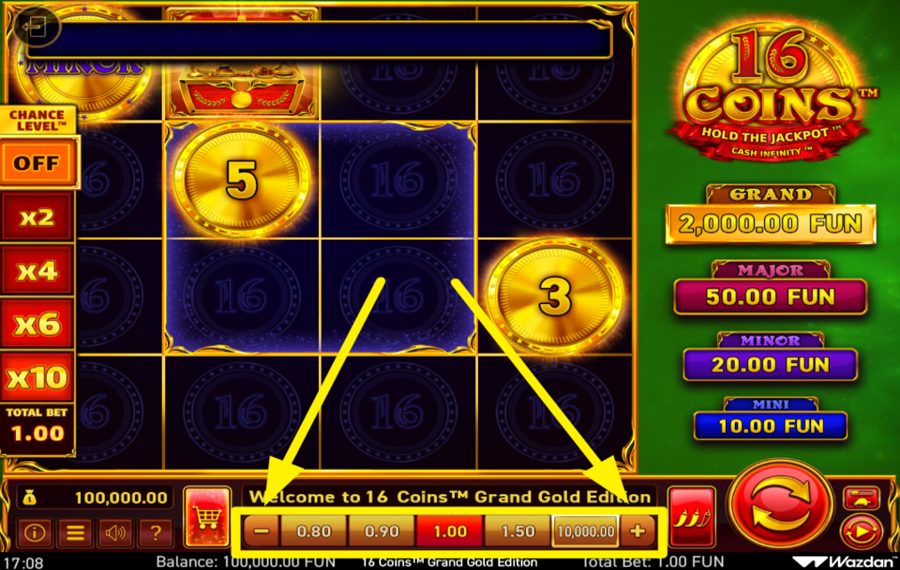 16 Coins Grand Gold Edition FAI LA TUA SCOMMESSA.