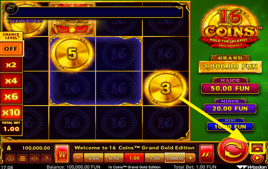 16 Coins Grand Gold Edition ACCELERA L'AZIONE!