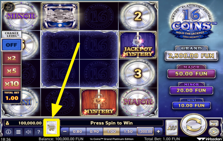 16 Coins Grand Platinum Edition KAUFEN SIE EIN BONUSSPIEL.