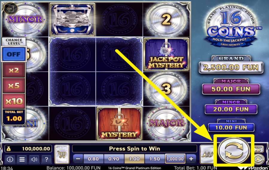 16 Coins Grand Platinum Edition SPIELEN SIE DAS SPIEL.