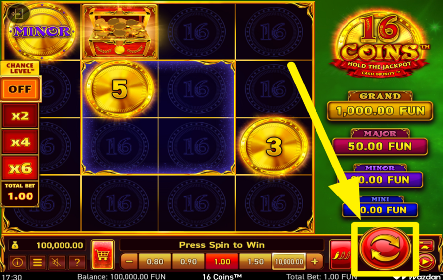 16 Coins SPIELEN SIE DAS SPIEL.