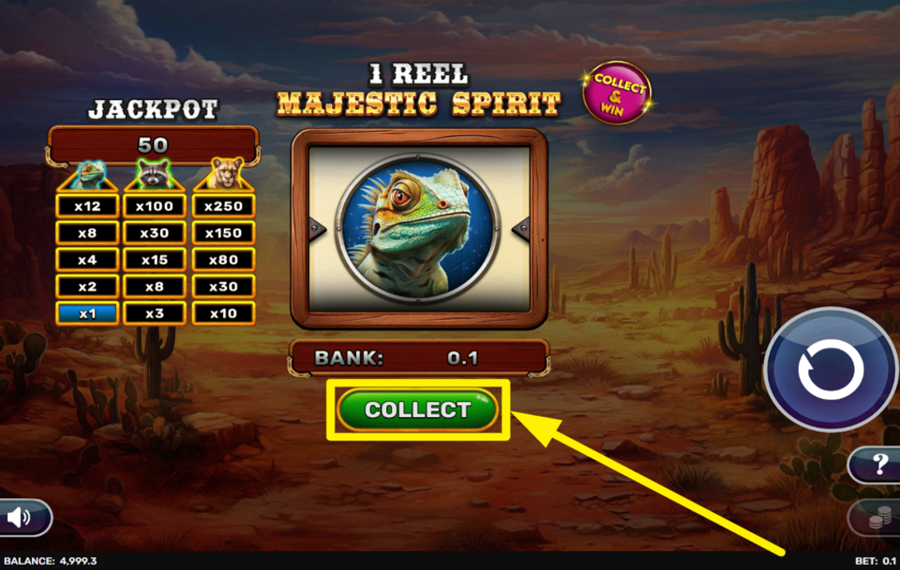 1 Reel Majestic Spirit SÉCURISEZ VOS GAINS.