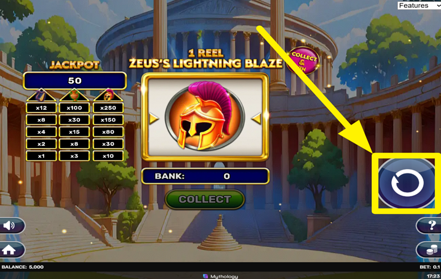 1 Reel Zeuss Lightning Blaze SPIELE DAS SPIEL.