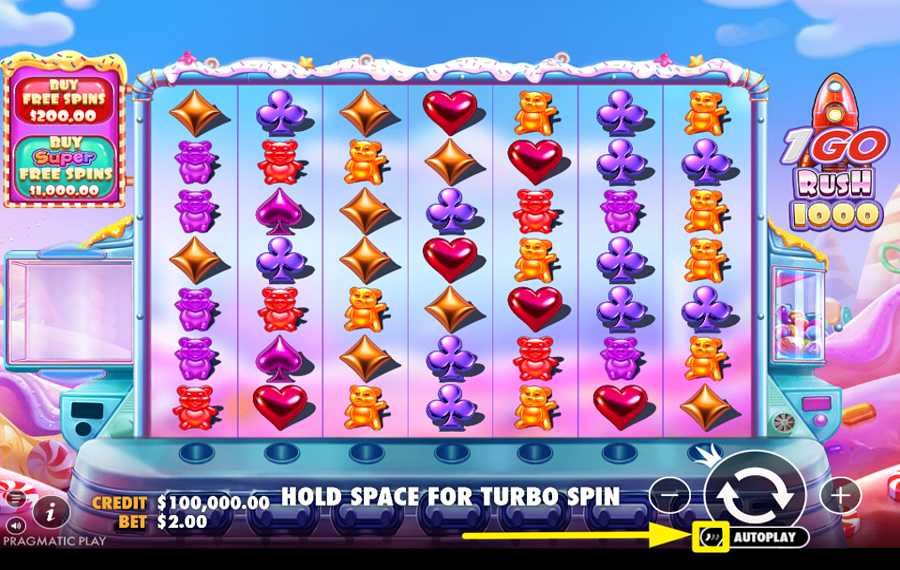 1GO Rush 1000 ACCELERATE THE SPINS.