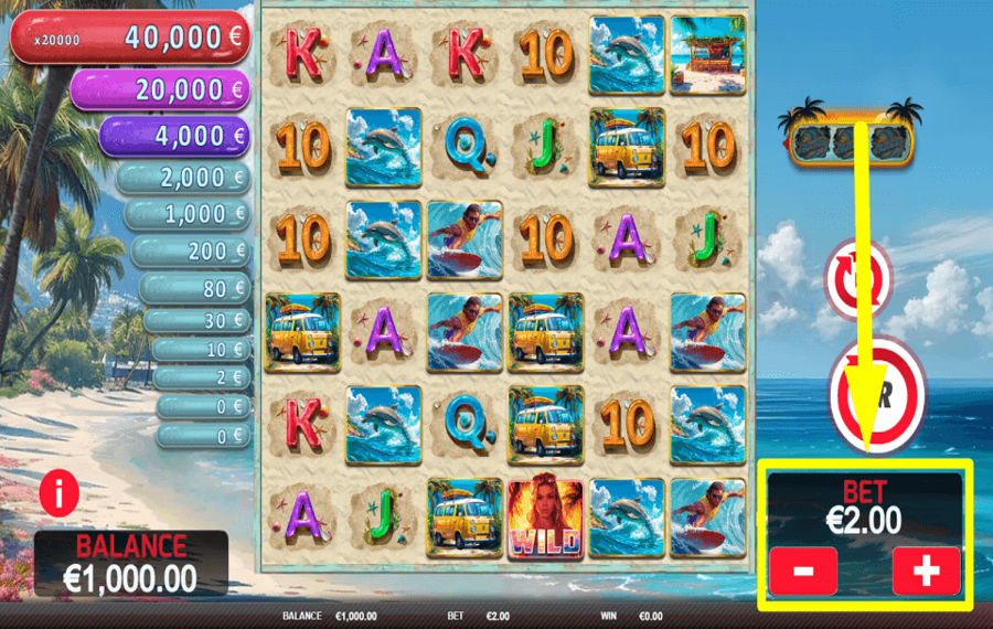 20 000 Waves НАЗНАЧИТЬ СУММУ СТАВКИ.