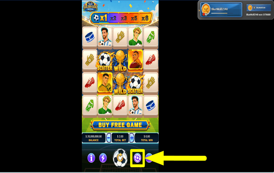 2026 Golden Goal Rush SPIN AUTOMATICALLY.