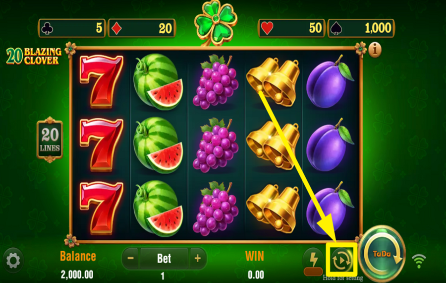 20 Blazing Clover ВКЛЮЧИТЬ АВТОВОСПРОИЗВЕДЕНИЕ.