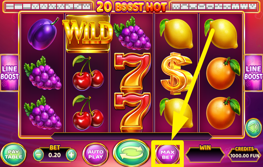 20 Boost Hot 最大賭け金を目標にしてください。