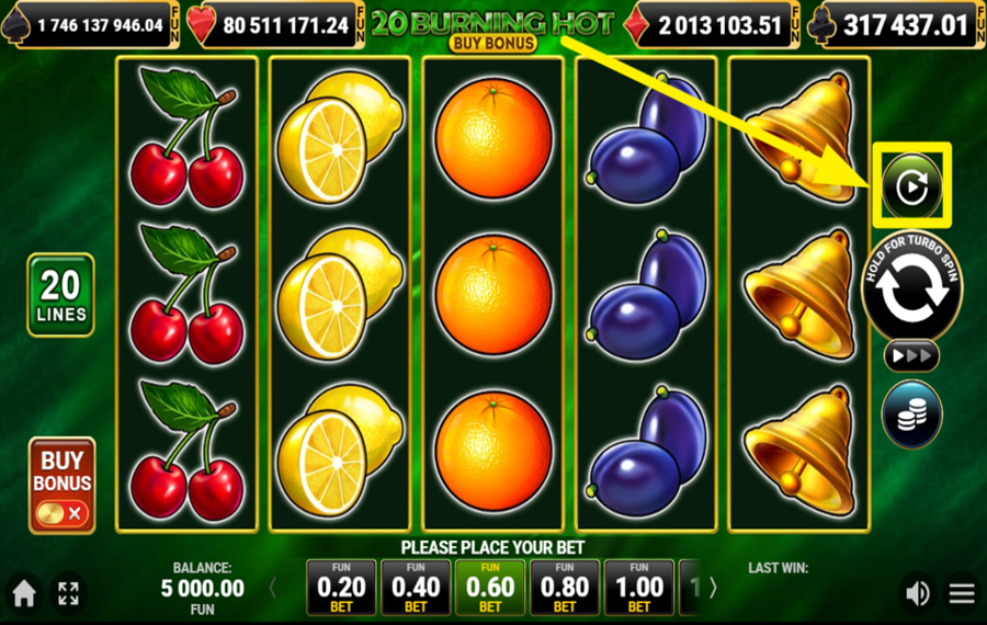 20 Burning Hot Buy Bonus ACTIVER LA LECTURE AUTOMATIQUE.