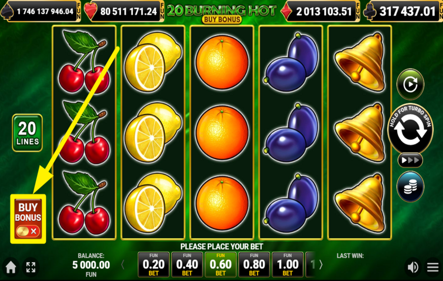 20 Burning Hot Buy Bonus ACHETEZ UNE TOUR BONUS.