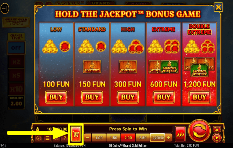 20 Coins Grand Gold Edition ACQUISTA GIOCHI BONUS.