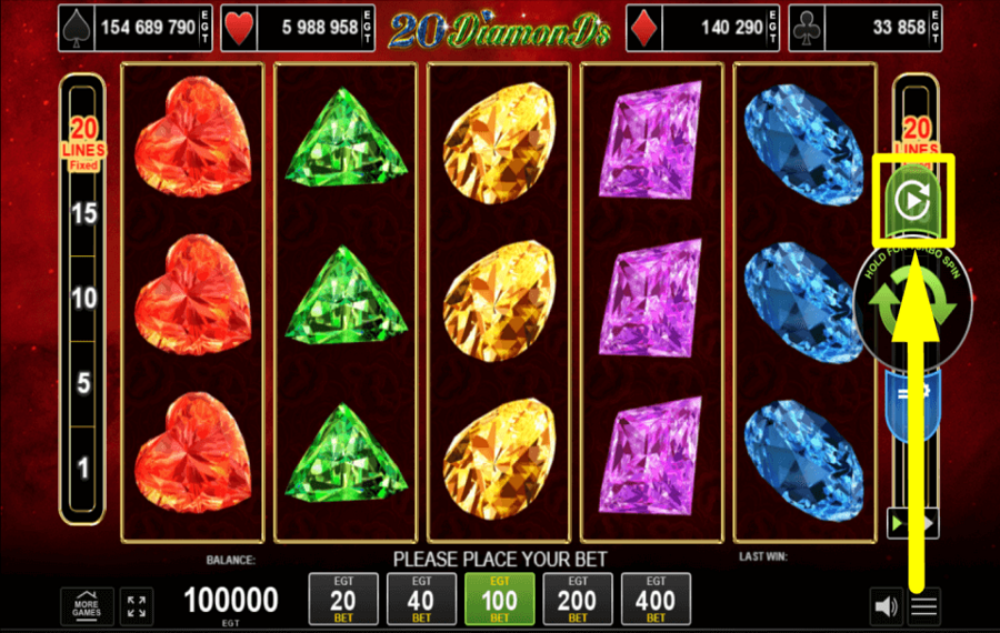 20 Diamonds USE THE AUTOPLAY FEATURE.