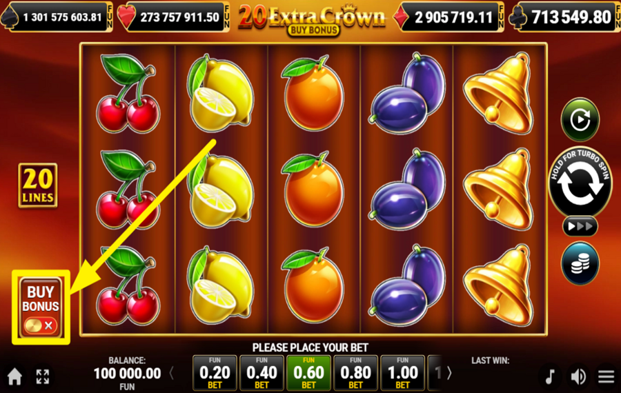 20 Extra Crown Buy Bonus CONSIGUE LAS CORONAS ADICIONALES.