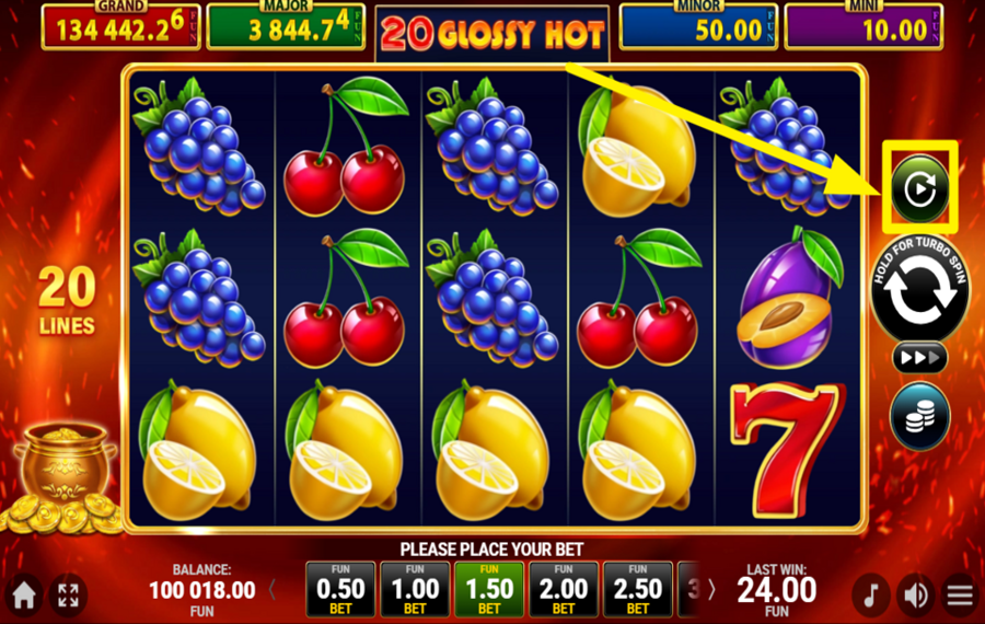 20 Glossy Hot Golden Coins Link AUTOMATIZZA I GIRI.