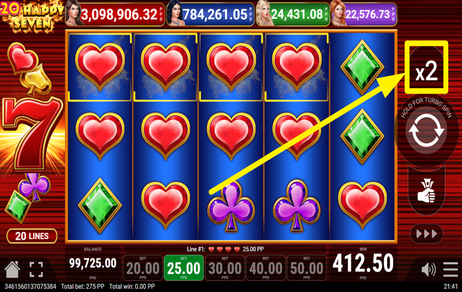 20 Happy Seven GAMBLE YOUR WIN.