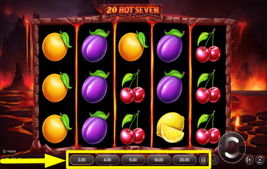 20 Hot Seven DETERMINA LA SCOMMESSA.