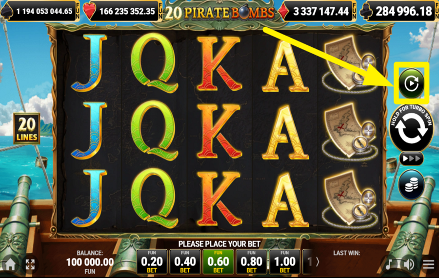 20 Pirate Bombs ИСПОЛЬЗУЙТЕ АВТОВОСПРОИЗВЕДЕНИЕ.