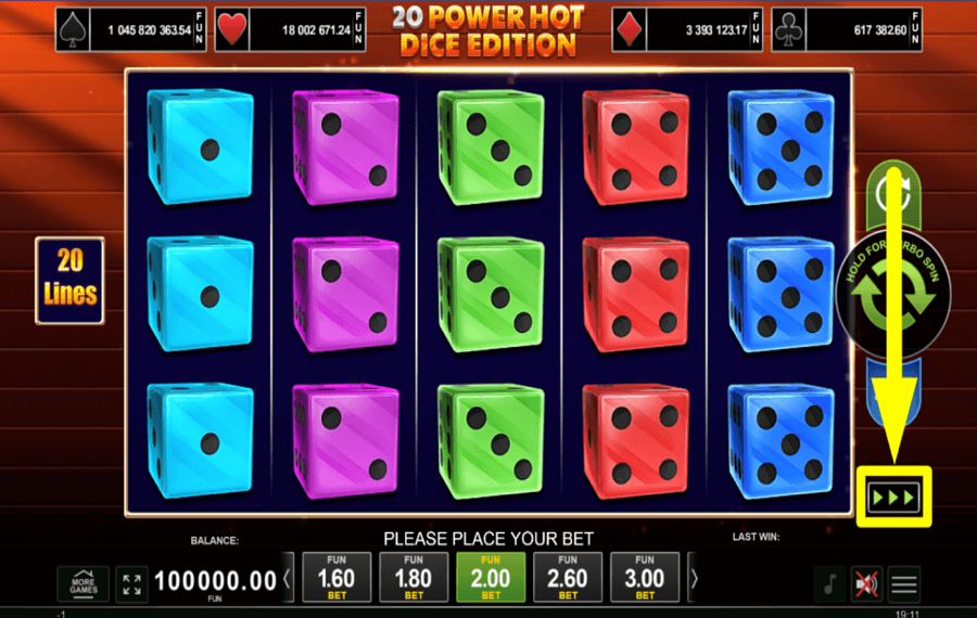 20 Power Hot Dice Edition ERHÖHEN SIE DAS TEMPO.